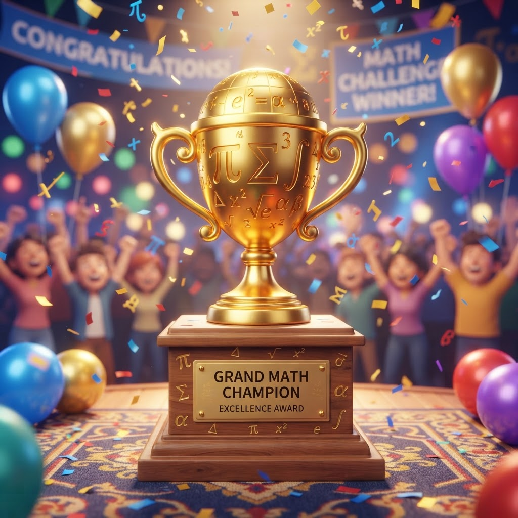 Golden math trophy